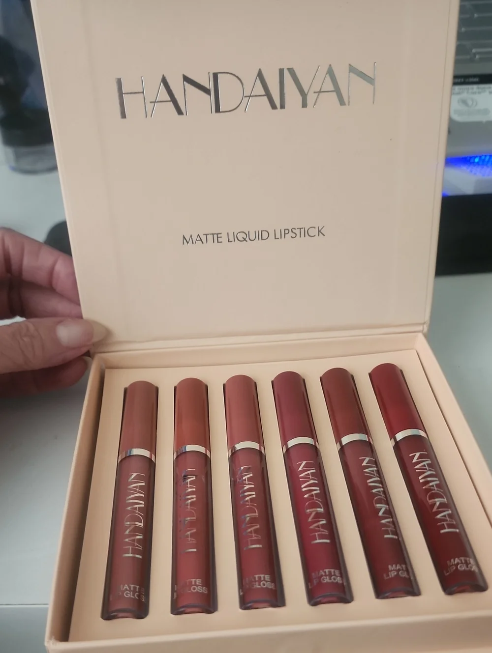 Matte Liquid Lipstick Set — Warm Pink & Red Neutrals; Set of 5.